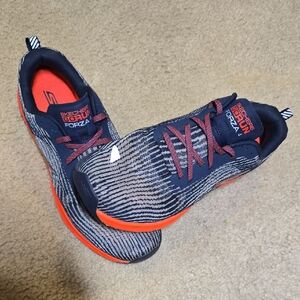 Skechers Men's Go RUN FORZA 4 Blue and Orange Athletic Shoes